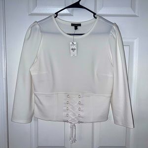 Express Medium White Corset Shirt